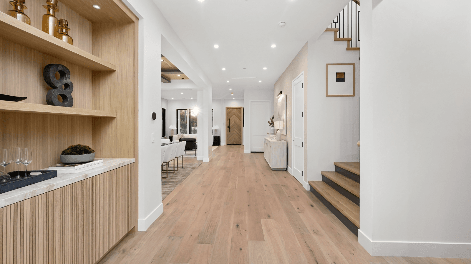 Modern full home remodel in Sacramento — contemporary interior with built-ins, hardwood, and clean finishes